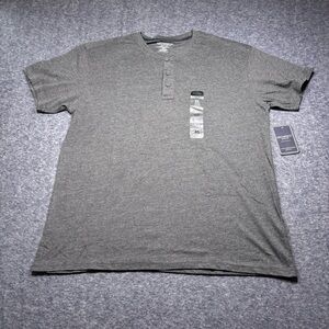 Men's Architect Jean Co. Gray Henley Short Sleeve Shirt - XL